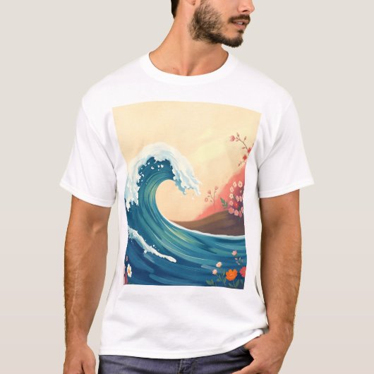 Impressionistic Ocean Wave T-Shirt (Vorderseite)