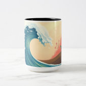 Impressionistic Ocean Wave Zweifarbige Tasse (Mittel)