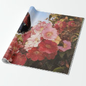 Impressionistin Butterfly und rosa Blume Geschenkpapier (Ungerollt)