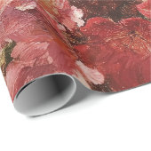 Impressionistin Butterfly und rosa Blume Geschenkpapier (Rolleneckpunkt)