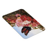 Impressionistin Butterfly und rosa Blume Magnet (Rechte Seite)