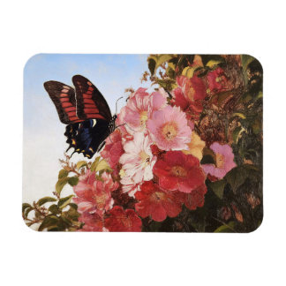 Impressionistin Butterfly und rosa Blume Magnet