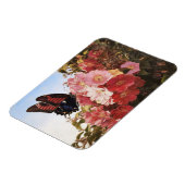 Impressionistin Butterfly und rosa Blume Magnet (Linke Seite)