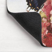 Impressionistin Butterfly und rosa Blume Mousepad (Ecke)