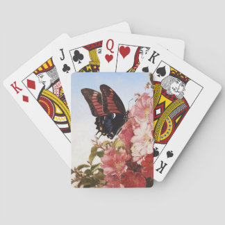 Impressionistin Butterfly und rosa Blume Spielkarten