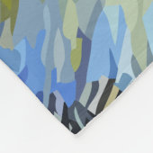 Impressionistin Cat Portrait Blue Yellow Black Fleecedecke (Ecke)