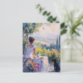 Impressionistin mit Picnic Postkarte (Stehend Vorderseite)