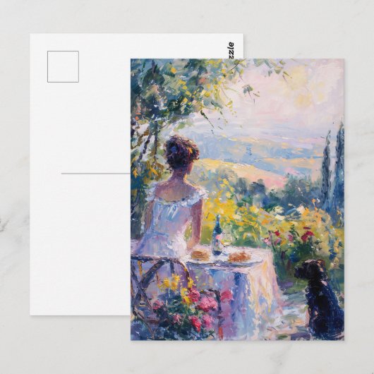 Impressionistin mit Picnic Postkarte (Vorne/Hinten)