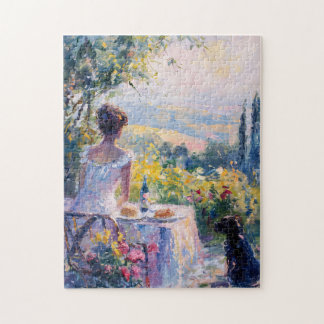 Impressionistin mit Picnic Puzzle