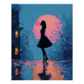 Impressionistin Pinker Mond Frau Bubble Gum Blase Poster (Vorderseite)