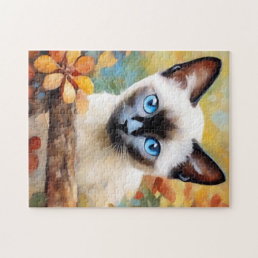 Impressionistin Siamese Kitten Puzzle (Horizontal)