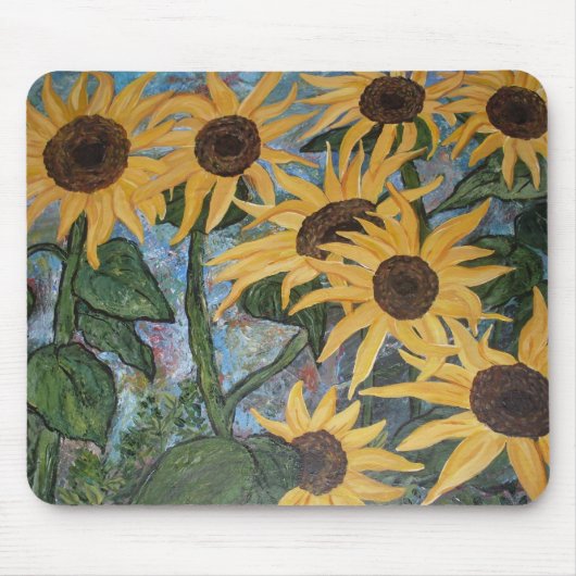 Impressionistin Sonnenblume Mousepad (Vorne)