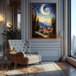 Impressionistisch inspirierter Sternenhimmel Poster
