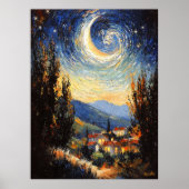 Impressionistisch inspirierter Sternenhimmel Poster (Vorne)