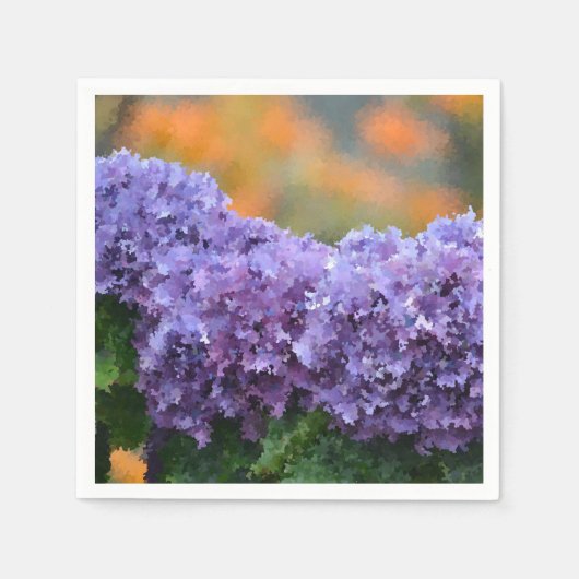 Impressionistisch Lila Hydrangea Napkin Serviette (Vorderseite)