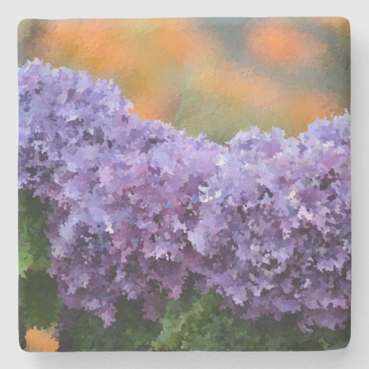 Impressionistisch Lila Hydrangeas Steinuntersetzer (Vorderseite)