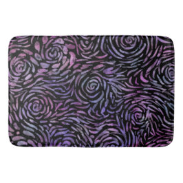 Impressionistisch rosa und blaue Rose Badematte