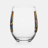 Impressionistisch tropischer Papagei Bird Blue Gre Weinglas Ohne Stiel (Rechts)