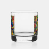 Impressionistisch tropischer Papagei Bird Blue Gre Whiskyglas (Links)