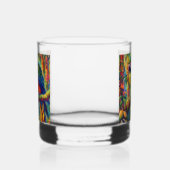 Impressionistisch tropischer Papagei Bird Blue Gre Whiskyglas (Rechts)