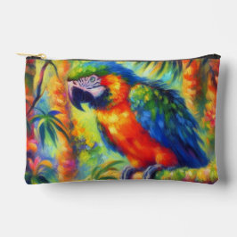 Impressionistisch tropischer Papagei Bird Blue Gre Zubehörtasche