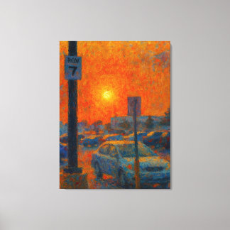 Impressionistische AI-Kunst eines Parkplatzes Leinwanddruck