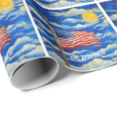 Impressionistische amerikanische Flagge Geschenkpapier (Rolleneckpunkt)