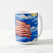Impressionistische amerikanische Flagge Kaffeetasse (VorderseiteRechts)