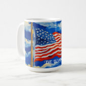Impressionistische amerikanische Flagge Kaffeetasse (Vorderseite Links)