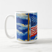 Impressionistische amerikanische Flagge Kaffeetasse (Links)