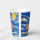 Impressionistische amerikanische Flagge Pappbecher (Rechts)