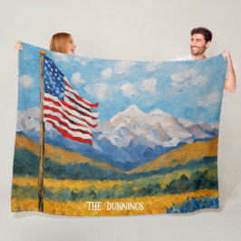 Impressionistische amerikanische Flagge und Gebirg Fleecedecke