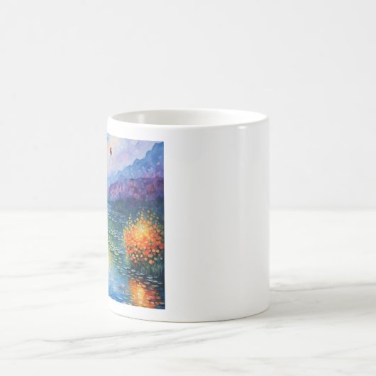 impressionistische Ballons am Fluss Kaffeetasse (Mittel)
