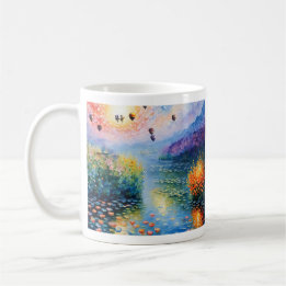 impressionistische Ballons am Fluss Kaffeetasse