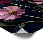 Impressionistische Berglandschaft mit Wildblumen Poster (Ecke)