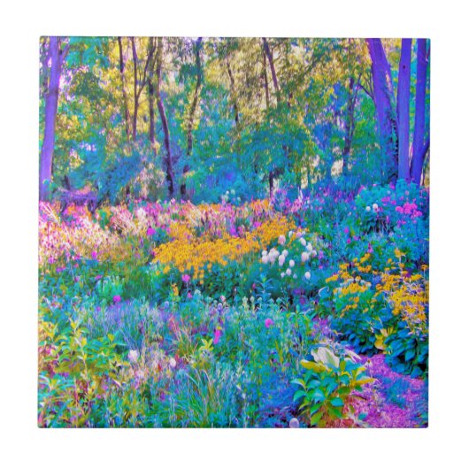 Impressionistische Blume der Gartenlandschaft Fliese (Vorderseite)