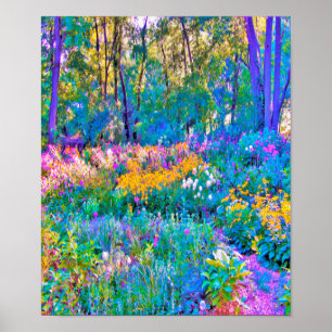 Impressionistische Blume der Gartenlandschaft Poster