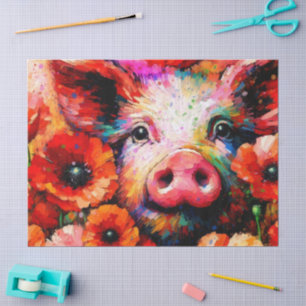 Impressionistische Blume für Schweinepopfer Seidenpapier