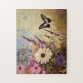 Impressionistische Blume und Schmetterling Puzzle (Vertikal)