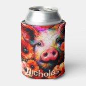 Impressionistische Blume von Rotem Mohn aus Schwei Dosenkühler (Kanne Vorderseite)