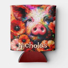 Impressionistische Blume von Rotem Mohn aus Schwei Dosenkühler