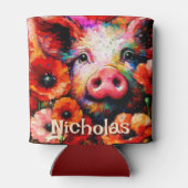 Impressionistische Blume von Rotem Mohn aus Schwei Dosenkühler (Rückseite)