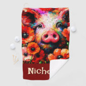 Impressionistische Blume von Rotem Mohn aus Schwei Golfhandtuch (Insitu)