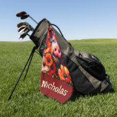 Impressionistische Blume von Rotem Mohn aus Schwei Golfhandtuch (Gras)