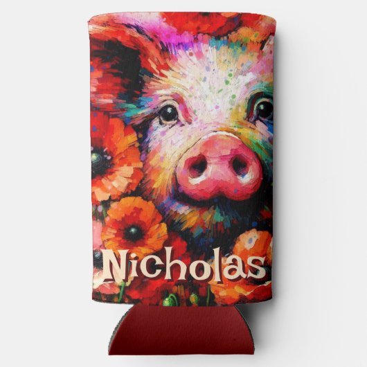 Impressionistische Blume von Rotem Mohn aus Schwei Selters Dosenkühler (Rückseite)