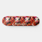 Impressionistische Blume von Rotem Mohn aus Schwei Skateboard (Horizontal)