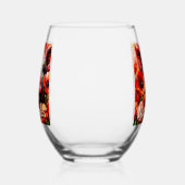 Impressionistische Blume von Rotem Mohn aus Schwei Weinglas Ohne Stiel (Rechts)