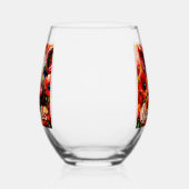 Impressionistische Blume von Rotem Mohn aus Schwei Weinglas Ohne Stiel (Links)