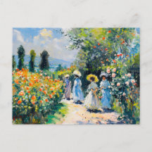 Impressionistische Damen beim Spaziergang durch ei