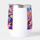 Impressionistische Dragonfly On Pink Daisis Floral (Rechts)